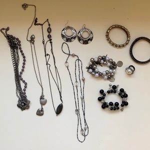 Black and grey jewelry bundle